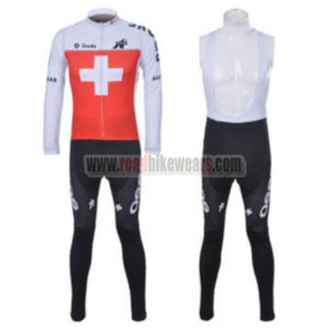 2012 Team ASSOS Cycling Long Bib Kit Red White Cross