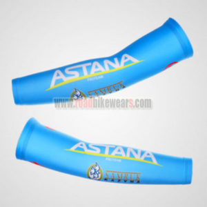2012 Team ASTANA Cycling Arm Warmers Sleeves Blue