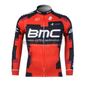 2012 Team BMC Cycling Long Sleeve Jersey Red Black
