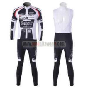 2012 Team BMC Pro Cycling Long Bib Kit Black White