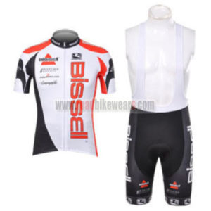 2012 Team Bissell Cycling Bib Kit White Red