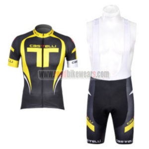 2012 Team CASTELLI Cycling Bib Kit Black Yellow