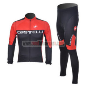 2012 Team CASTELLI Pro Cycling Long Kit Red Black