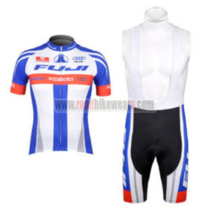 2012 Team FUJI Cycling Bib Kit White Red Blue