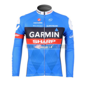 2012 Team GARMIN SHARP Cycling Long Sleeve Jersey Blue