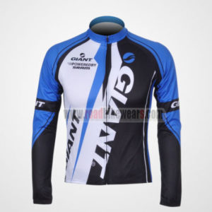 2012 Team GIANT Cycling Long Sleeve Jersey Black Blue