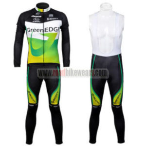 2012 Team GreenEDGE Cycling Long Bib Kit Black Green