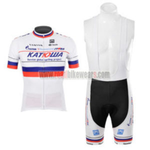 2012 Team KATUSHA Cycling Bib Kit White