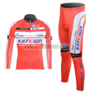 2012 Team KATUSHA Cycling Long Sleeve Kit Red