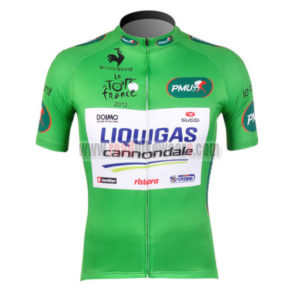 2012 Team LIQUIGAS cannondale Tour de France Cycling Jersey Shirt maillot cycliste Green
