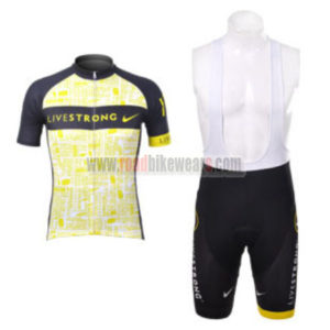 2012 Team LIVESTRONG Cycling Bib Kit Yellow Black