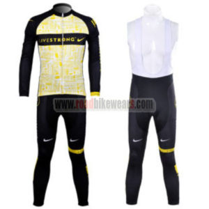 2012 Team LIVESTRONG Cycling Long Sleeve Bib Kit Yellow Black