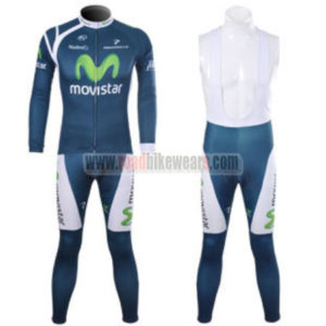 2012 Team Movistar Cycling Long Bib Kit Blue
