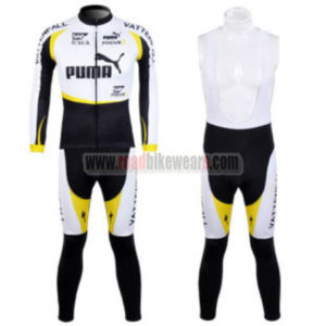 2012 Team PU*A Cycling Long Bib Kit White Black