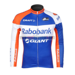 2012 Team Rabobank Cycling Long Sleeve Jersey Blue