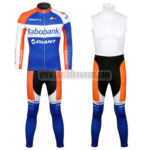 2012 Team Rabobank Pro Riding Long Bib Kit Blue