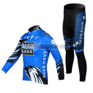 2012 Team SAXO BANK Cycling Long Kit Blue
