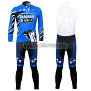 2012 Team SAXO BANK Riding Long Bib Kit Blue