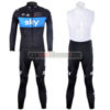 2012 Team SKY Cycling Long Bib Kit Black Blue White