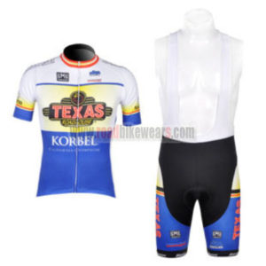 2012 Team TEXAS Cycling Bib Kit White Blue