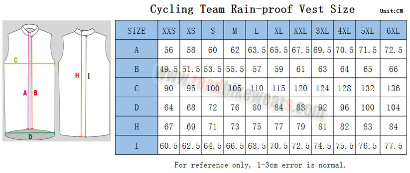 Team Rain-proof Vest Size