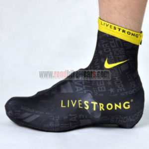 2012 Team LIVESTRONG Riding Shoes Covers Black Yellow