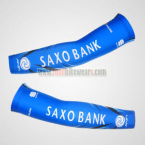 2012 Team SAXO BANK Cycling Arm Warmers Sleeves Blue