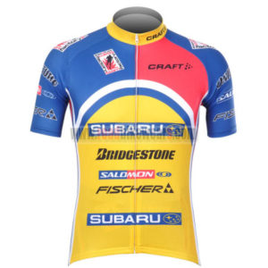 2012 Team SUBARU Cycling Jersey Shirt ropa de ciclismo Yellow Blue