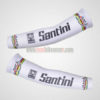2012 Team Santini UCI Cycling Arm Warmers Sleeves White Rainbow