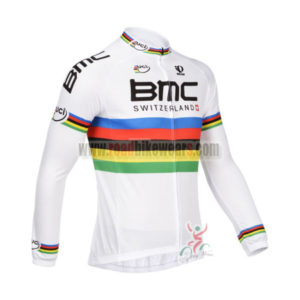 2013 Team BMC UCI Cycling Long Sleeve Jersey White