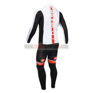 2013 Team CASTELLI Pro Cycle Long Sleeve Kit White Red