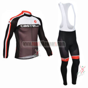 2013 Team CASTELLI Pro Cycling Long Sleeve Bib Kit White