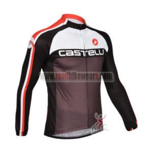 2013 Team CASTELLI Pro Cycling Long Sleeve Jersey White Black