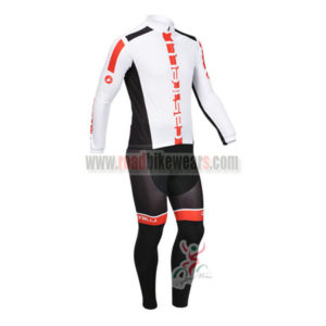 2013 Team CASTELLI Pro Cycling Long Sleeve Kit White Red