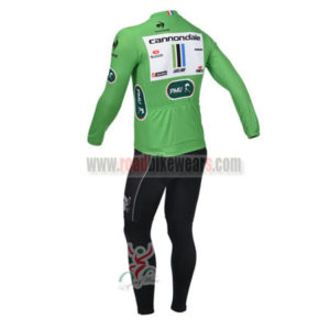 2013 Team Cannondale Pro Bike Long Sleeve Green Jersey Kit