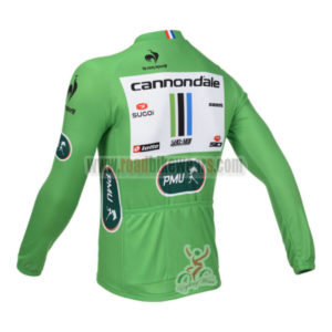 2013 Team Cannondale Pro Cycle Green Jersey Long Sleeve