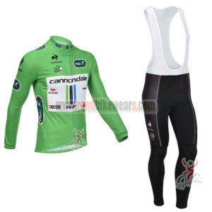 2013 Team Cannondale Pro Cycling Long Sleeve Green Bib Kit