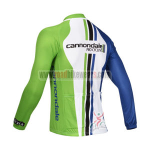 2013 Team Cannondale Riding Long Jersey White Blue