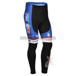 2013 Team FDJ Cycling Long Pants Blue Black
