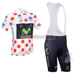 2013 Team Movistar Pro Cycling Polka Dot Jersey Bibs Kit
