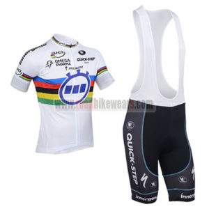 2013 Team Quick Step UCI Cycling Bib Kit White