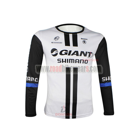 2014 Team GIANT SHIMANO Outdoor Sport Wear Cycle Sweatshirt Round Neck T- shirt Long Sleeves White Black
