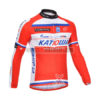 2013 Team KATUSHA Pro Cycling Long Sleeve Jersey Red