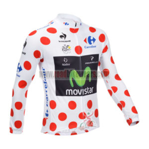 2013 Team Movistar Pro Cycling Long Sleeve Polka Dot Jersey