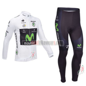2013 Team Movistar Pro Cycling Long Sleeve White Kit