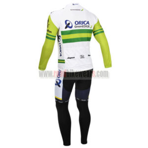 2013 Team ORICA GreenEDGE Biking Long Kit White Green