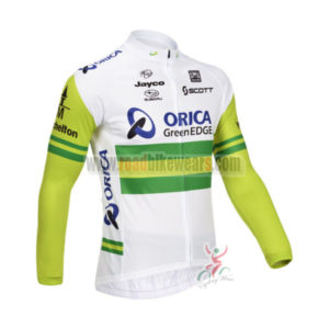 2013 Team ORICA GreenEDGE Cycling Long Jersey White Green