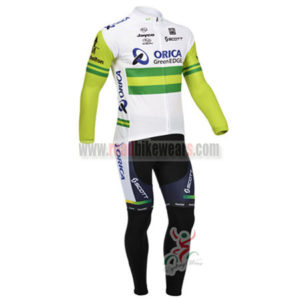 2013 Team ORICA GreenEDGE Cycling Long Kit White Green
