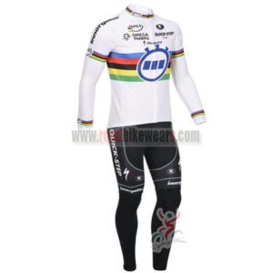 2013 Team QUICK STEP UCI Cycling Long Kit White