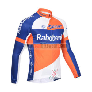 2013 Team RABOBANK Cycling Long Sleeve Jersey Orange Blue